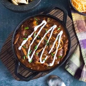 Pulled pork chili recipe.