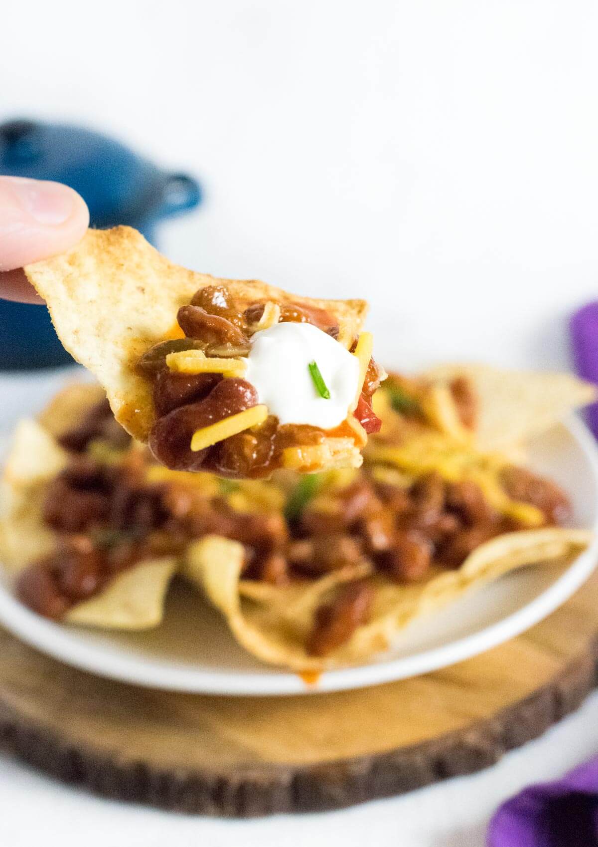 Serving Chili Nachos.