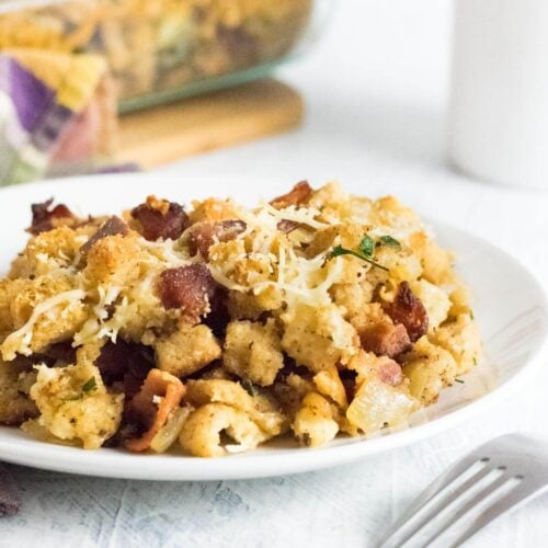 Stuffing recipe with bacon.