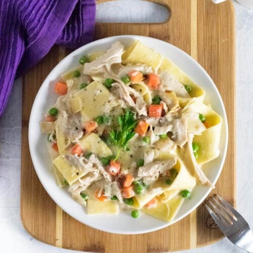 Chicken and egg noodles recipe.