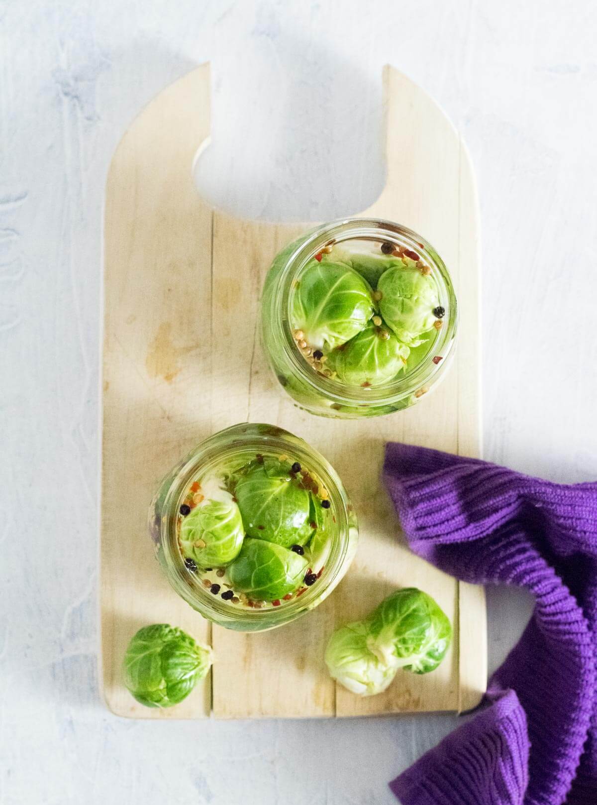 Pickled Brussels Sprouts for canning.