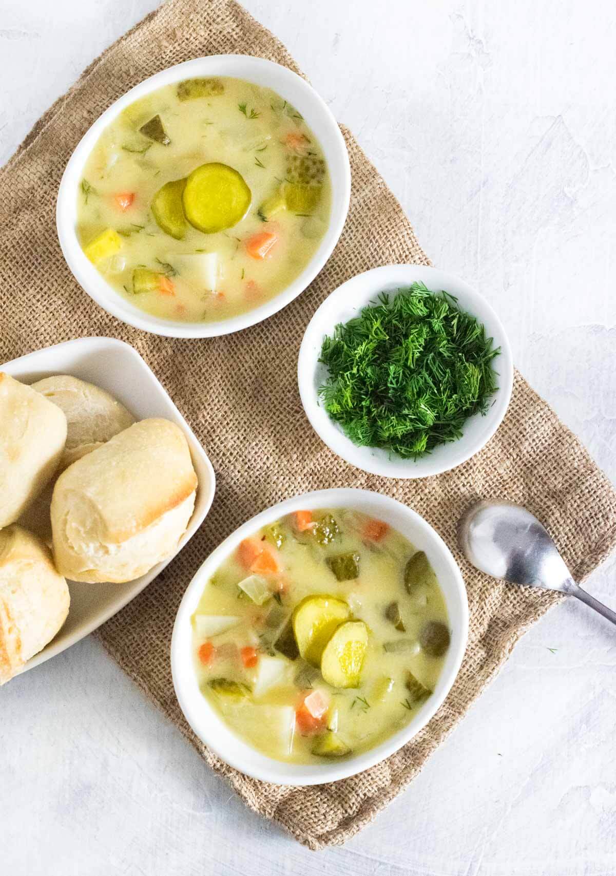 Dill pickle soup.