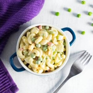 Macaroni salad with peas recipe.