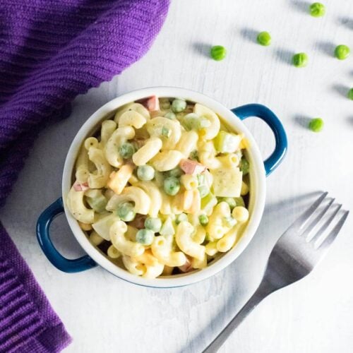 Macaroni salad with peas recipe.