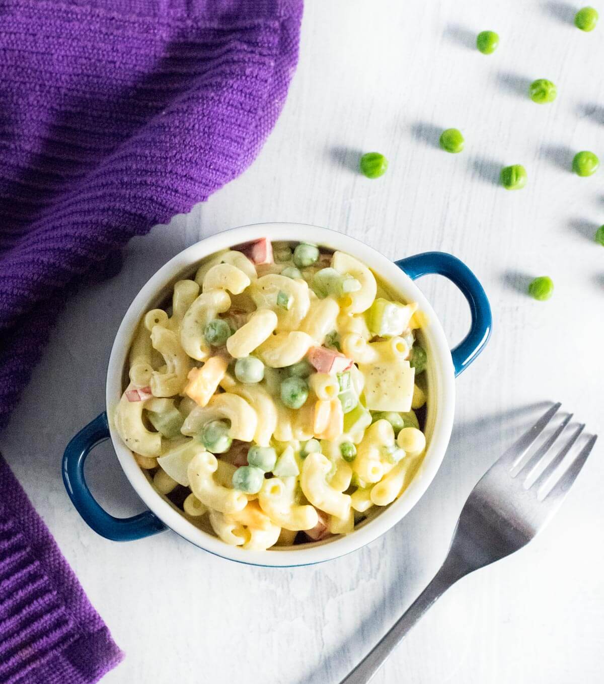 Macaroni Salad with Peas.