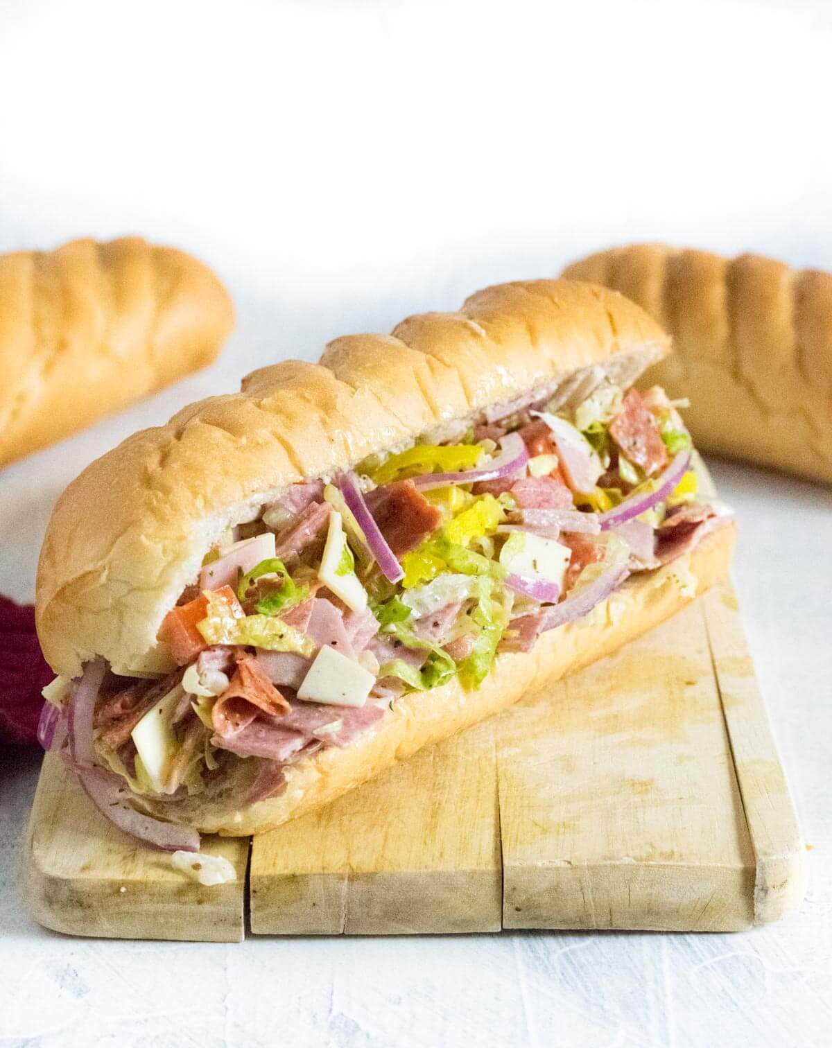 Chopped Italian sandwiches.