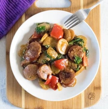 Kielbasa and potatoes skillet recipe.