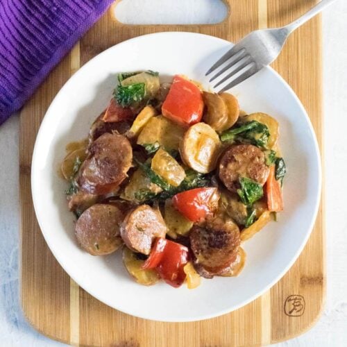 Kielbasa and potatoes skillet recipe.