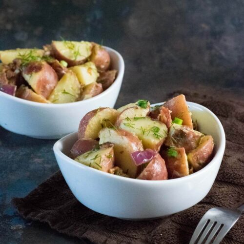 Warm potato salad recipe.