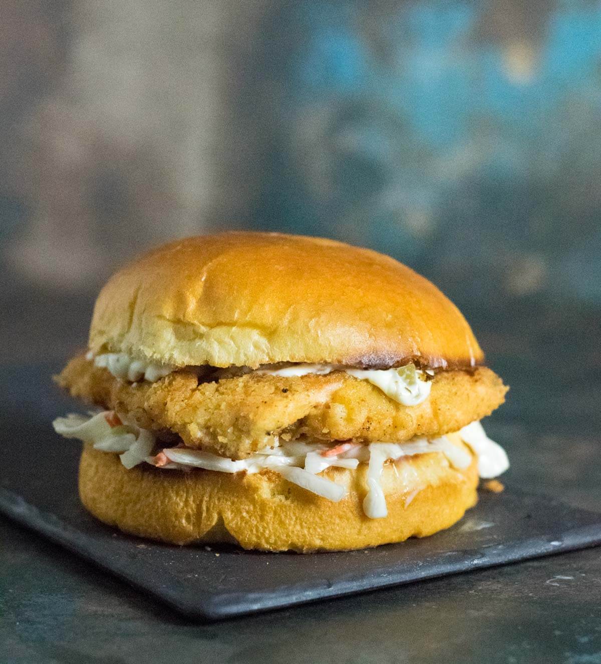 Crispy fish sandwich.