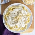 Alfredo sauce recipe with cream cheese.