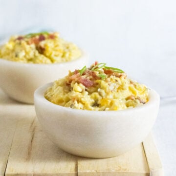 Egg salad recipe with bacon.
