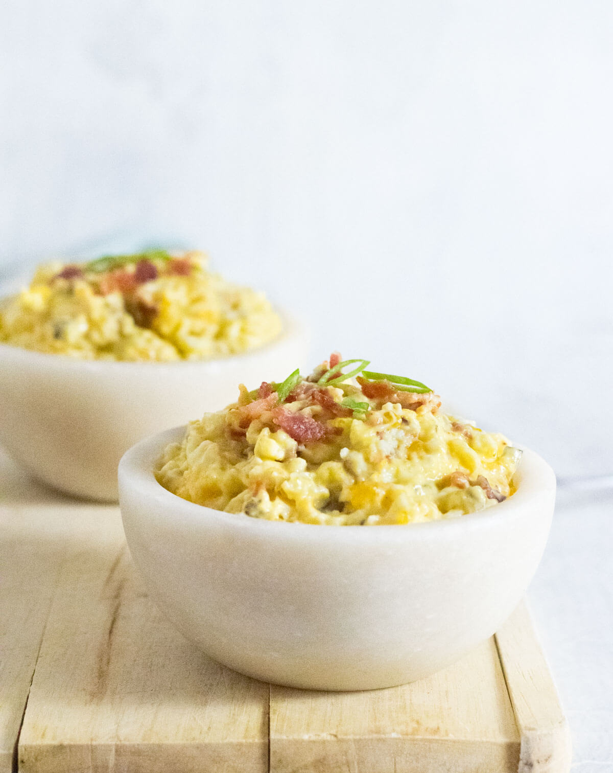 Egg salad with bacon.