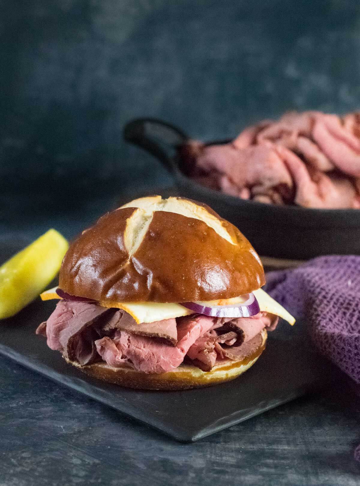 Smoked roast beef.