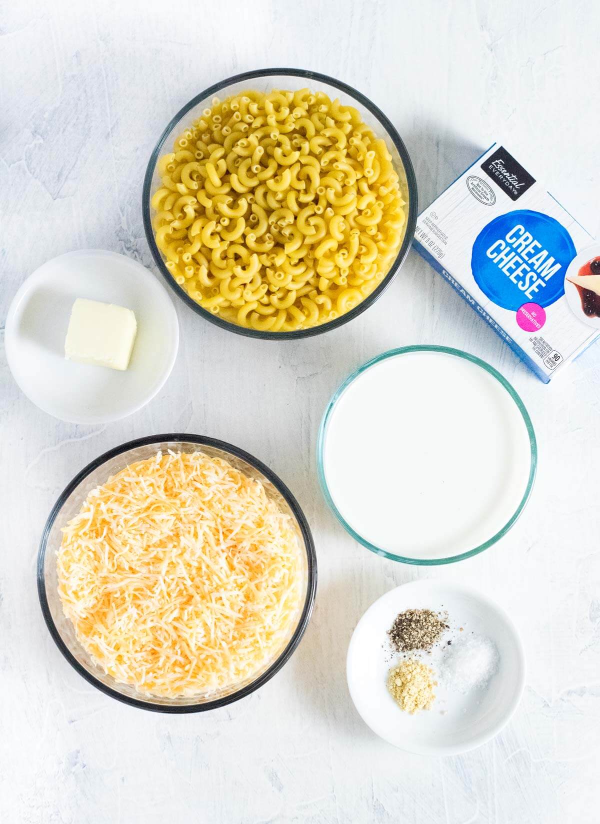 Mac and cheese ingredients with no flour.