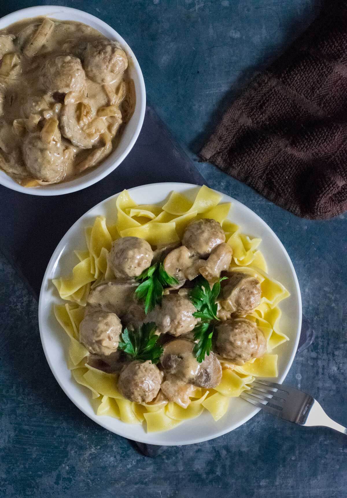 Meatball stroganoff.