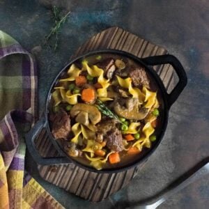 Beef stew recipe with noodles.