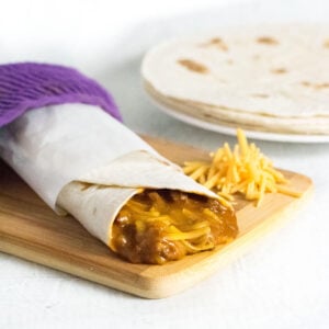 Easy chili cheese burrito recipe.