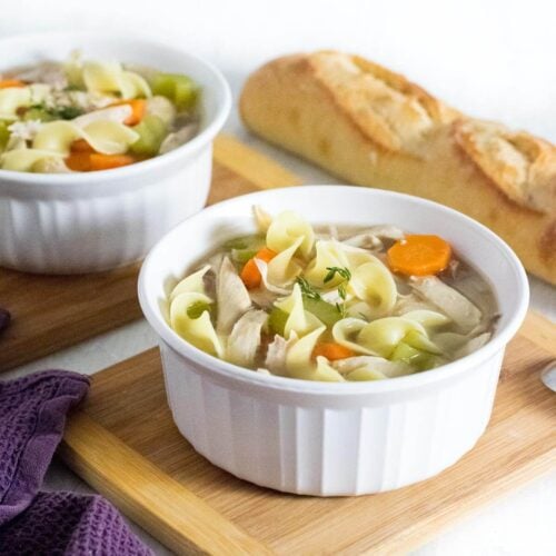 Rotisserie chicken noodle soup recipe.