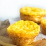 Cheesy bacon egg muffins.