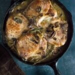 Baked pork chops and gravy.