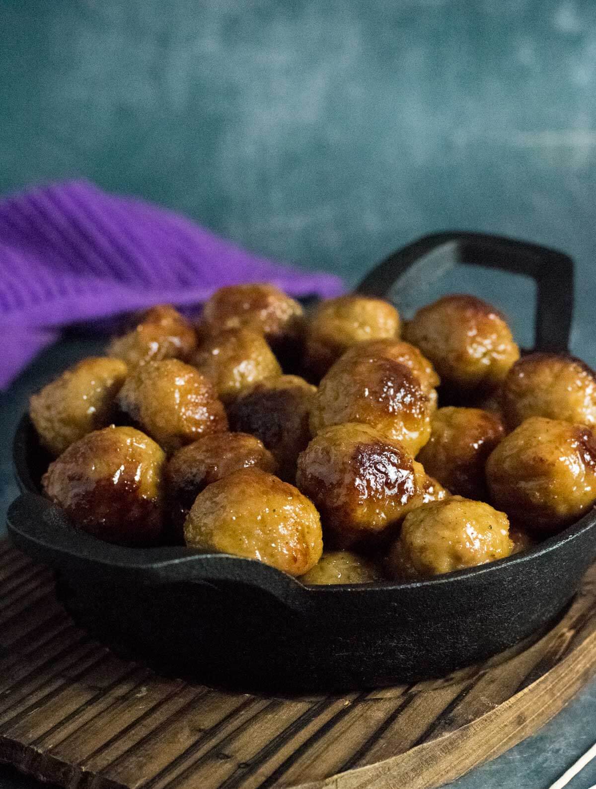 Hot honey meatballs.