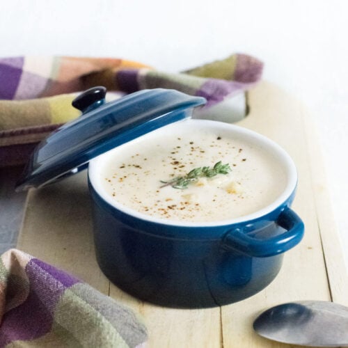 Cauliflower soup recipe with cream cheese.