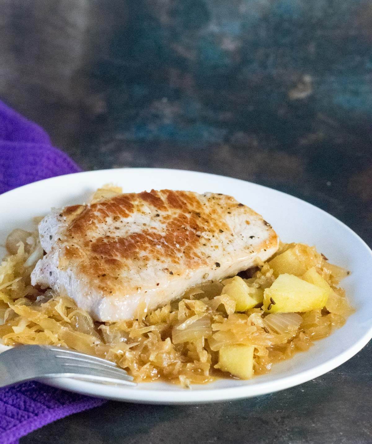 Pork chops and sauerkraut.