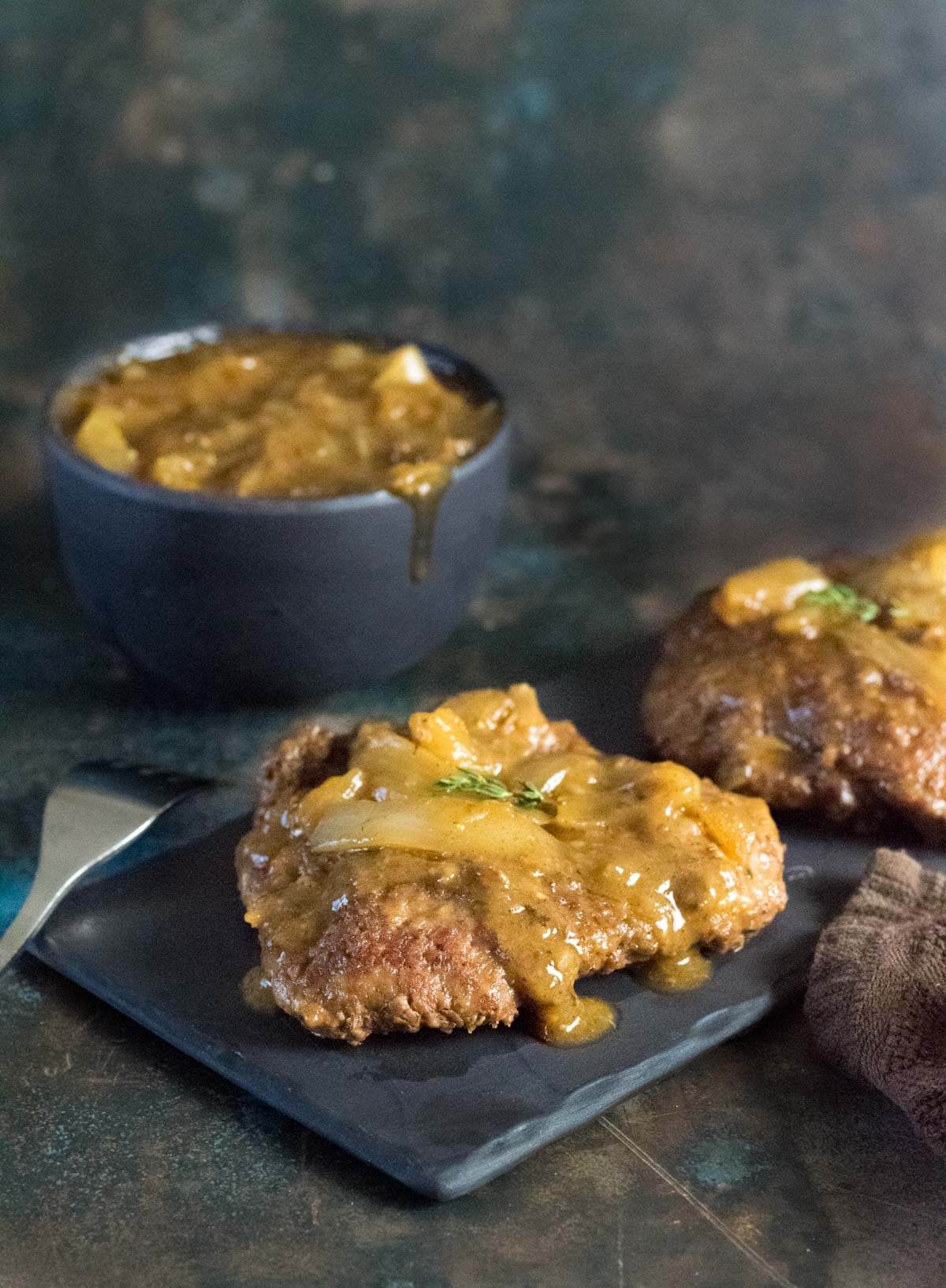 Cube steak and onion gravy.