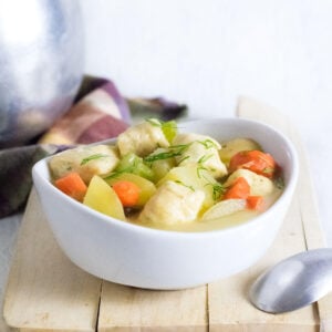 Homemade knoephla soup recipe.
