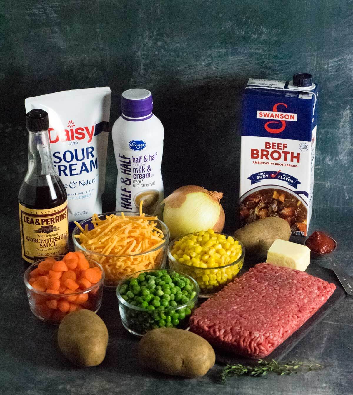 Showing Shepherd's Pie Soup ingredients.