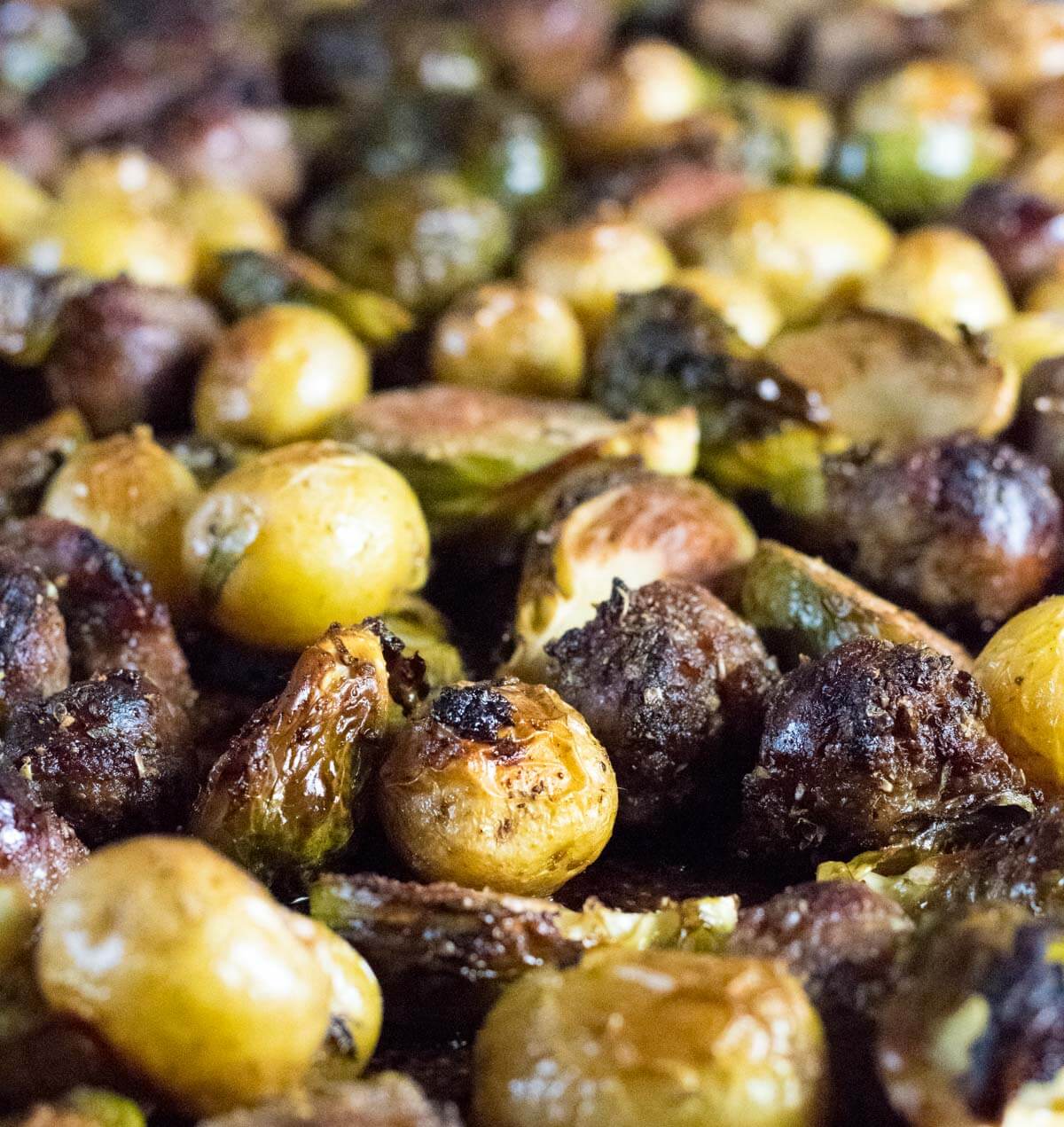 Brussels sprouts and sausage.