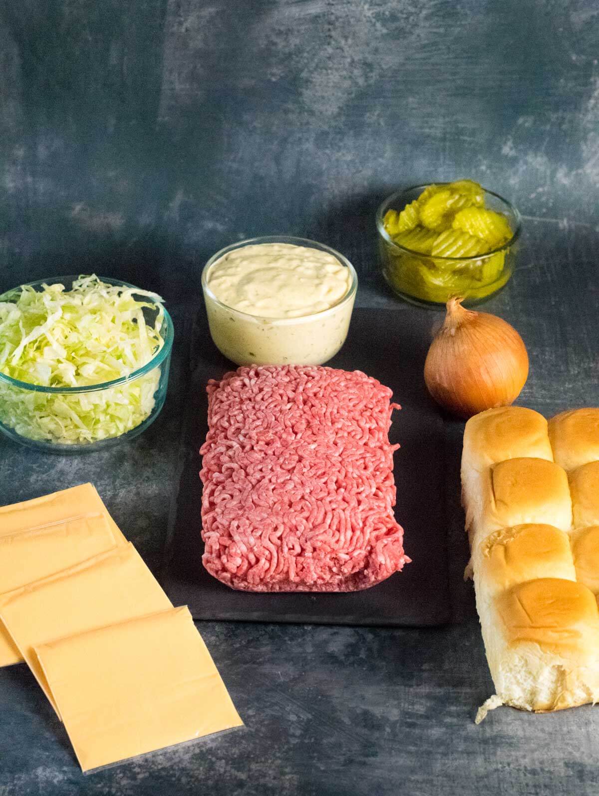 Showing Big Mac sliders ingredients.