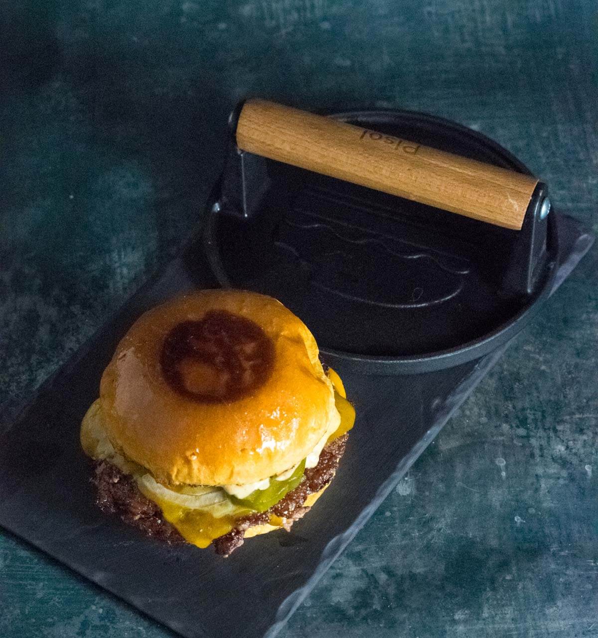 Serving homemade smashburgers.
